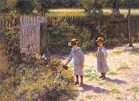 Enfants dans le jardin