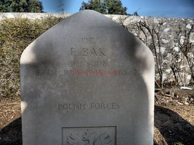BAK Franciszek (Bonk)
- 21 ans -
Né 13.10.1923 à Vit'azovce (Slovaquie)
Décédé 28.07.1945 vers Vienne (38) 301 Squadron
Pilote Polono-Slovaque

