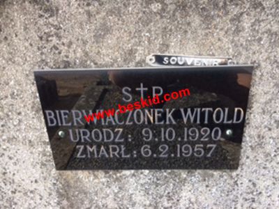 BIERWIACZONEK Witold
Né 09.10.1920
Décès 06.02.1957
Déporté à Kassel (D) Land Hessen
36 ans
Copyright photo Joseph Lokietek
Copyright Frania
