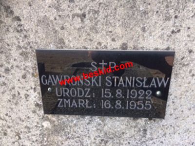 GAWRONSKI Stanislaw
Né 16.08.1922 Skowierzyn Podkarpackie (PL)
Fils Michal & Maria
Célibataire
Décès 16.08.1955 La Chapelle St-Mesmin (45)
Le jour de ses 33 ans
Lieu-dit « Monteloup »
Employé au 4243 Labor service Cie APO 213
Armée Américaine Captieux (33)
Copyright photo Joseph Lokietek
Copyright Frania
