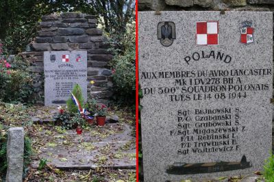 GRABOWSKI Stanislaw
- 33 ans -
Né 03.04.1906 Warszawa
Décès 14.08.1944 Pont d'Ouilly (14)
Matricule 706050
1ère Division Blindée Polonaise
Royal Air Force Polonais
300ème Escadron Mazowieckie
Sergent
Les sept militaires ont péri
Crash Avro Lancaster DV 278 a décollé de Faldingworth (GB) pour un bombardement sur Falaise (14)
L'avion a été touché par l'incendie d'Anti Aircaft et s'est écrasé à Le Plessis-Grimoult (14) où une stèle fut inaugurée le 23.06.2009
Tombe 5 - Rang D - Carré VIII
copyright photo Piotr Packowski
copyright Frania
