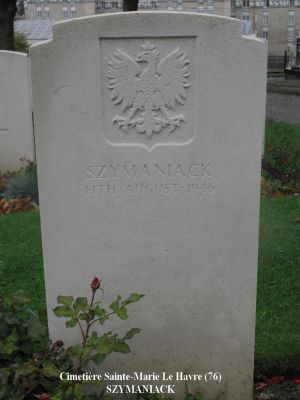 SZYMANIACK
Cimetière Sainte-Marie Le Havre (76)
Polish Civilian
Décès 14.08.1946
Carré 67 - Rang H - Tombe 12
copyright Frania
