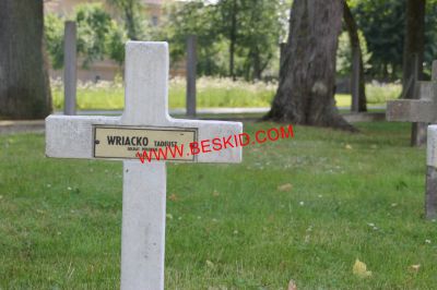 WRIACKO Tadeusz
Décès 06.1940 Dieuze (57)
Inhumation 20.05.1942 - Tombe 236
Armée Polonaise
copyright Frania 
